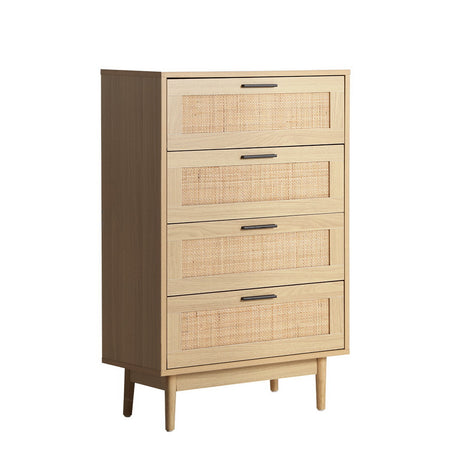 Rattan Tallboy Chest of Drawers - 4 Drawers
