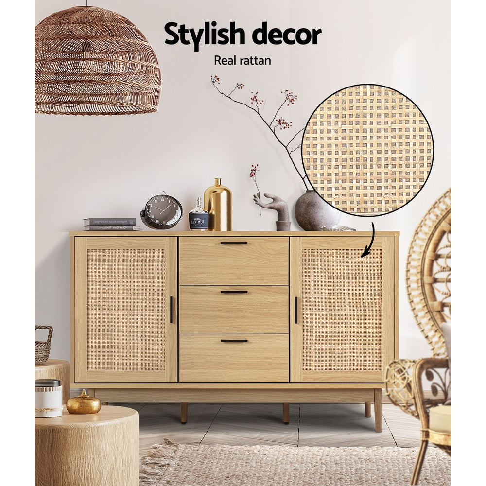 Artiss BRIONY Oak Rattan Buffet Sideboard
