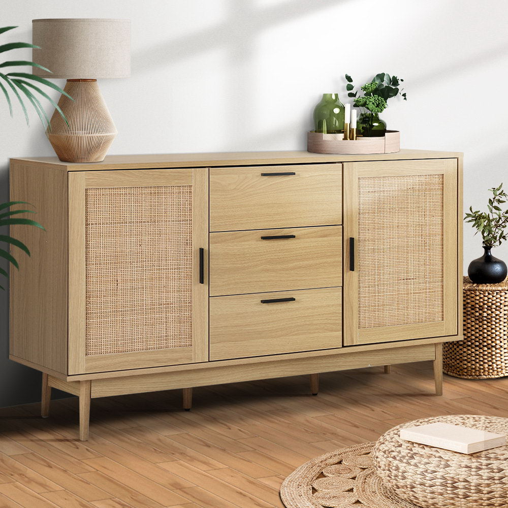 Artiss BRIONY Oak Rattan Buffet Sideboard