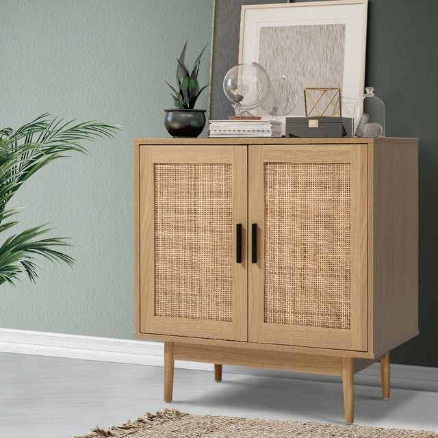 Artiss Briony Oak Rattan Buffet Sideboard