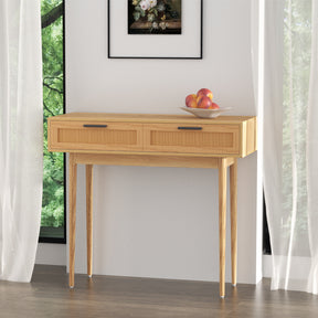 Artiss Elegant Console Table with Rattan Drawers
