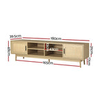 Artiss Coastal Bohemian Rattan TV Cabinet
