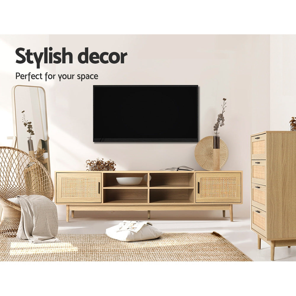 Artiss Coastal Bohemian Rattan TV Cabinet
