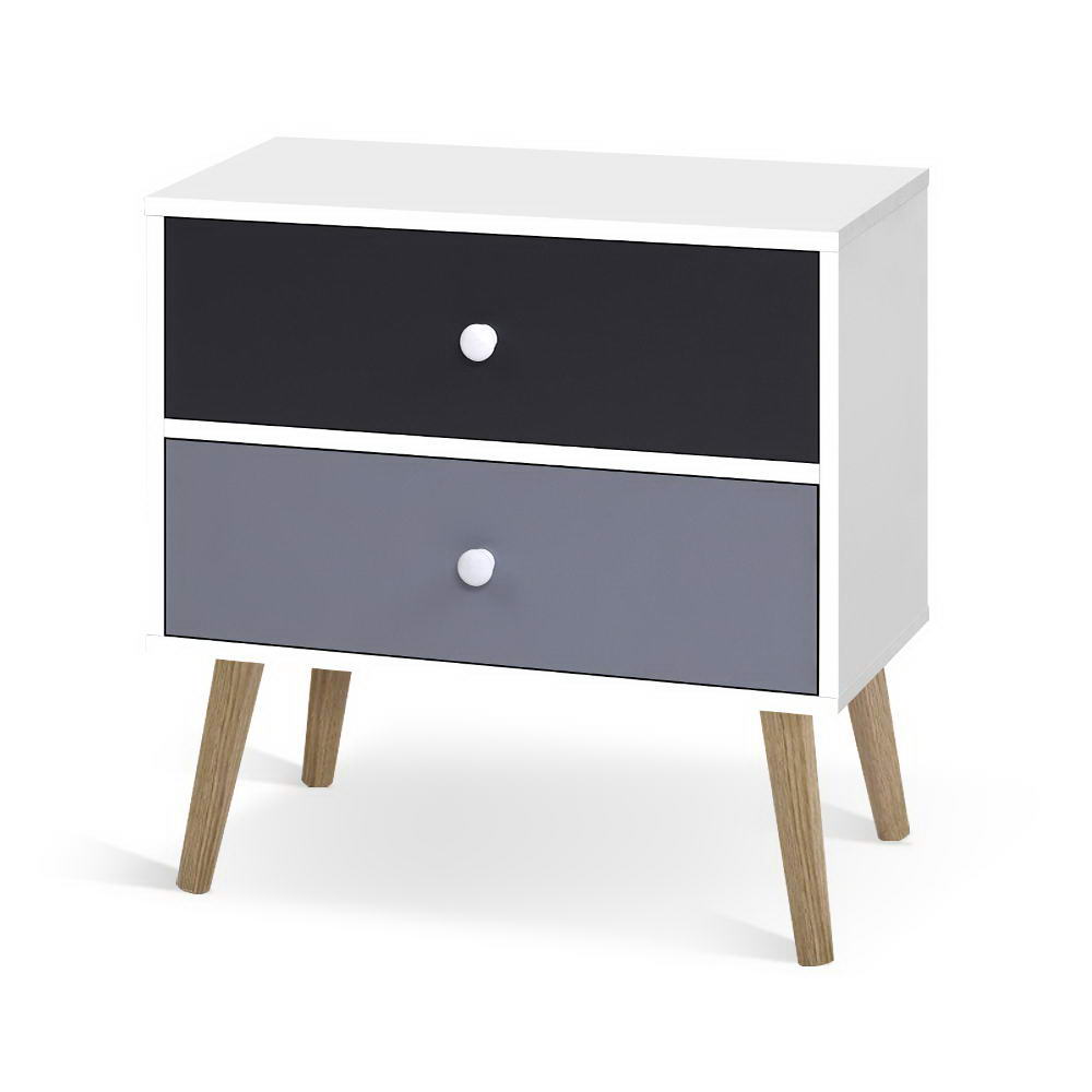 Artiss Bedside Table 2 Drawers - BONDS White