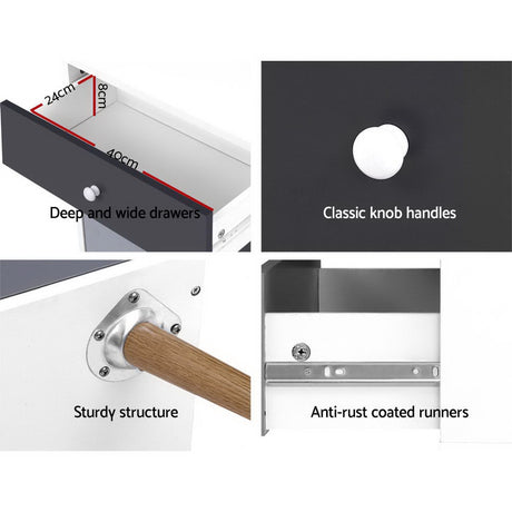 Scandinavian Tallboy Chest of Drawers - White