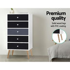 Scandinavian Tallboy Chest of Drawers - White