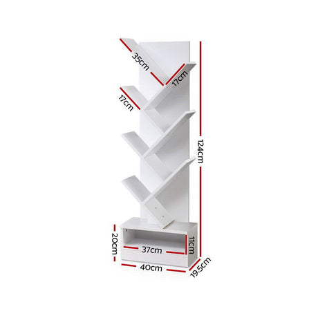 Artiss ECHO White 7-Tier Tree Bookshelf
