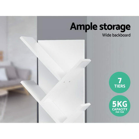 Artiss ECHO White 7-Tier Tree Bookshelf