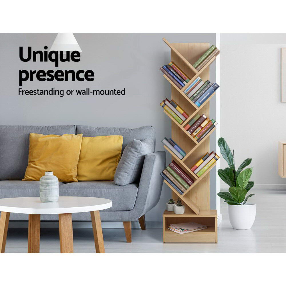 Artiss Natural Tree Bookshelf - 9 Tiers