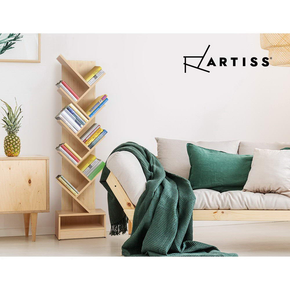 Artiss Natural Tree Bookshelf - 9 Tiers