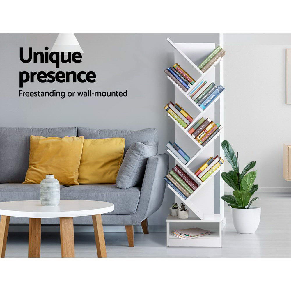 Artiss ECHO White 9-Tier Tree Bookshelf