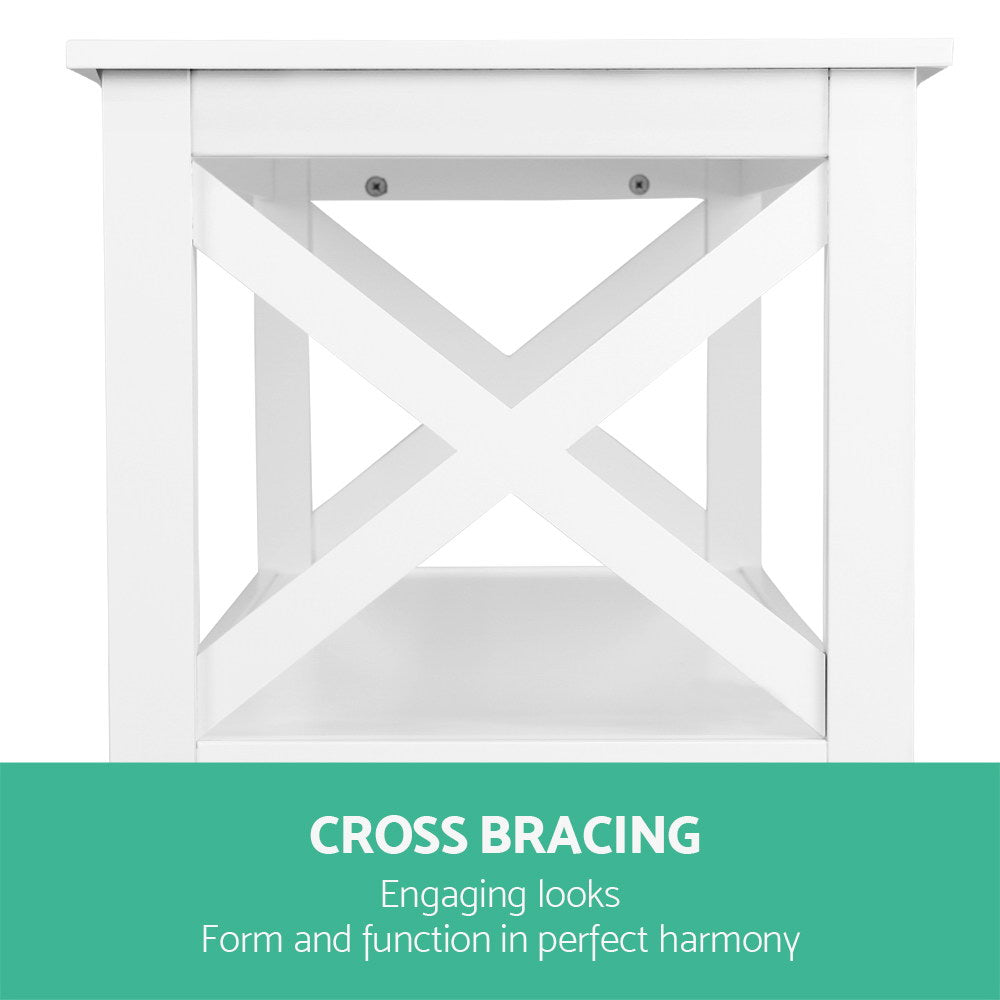Artiss 3-Tier White Console Table