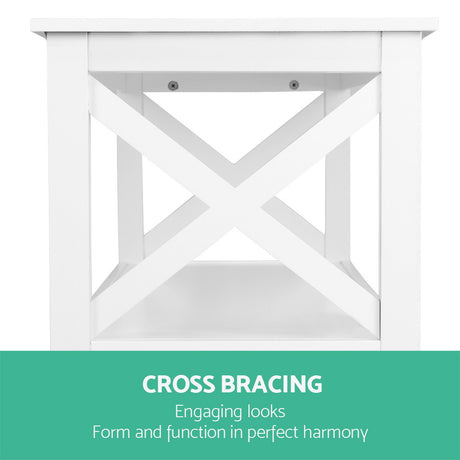 Artiss 3-Tier White Console Table