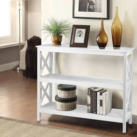 Artiss 3-Tier White Console Table