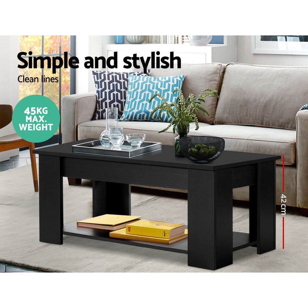 Artiss Black Lift-Top Coffee Table