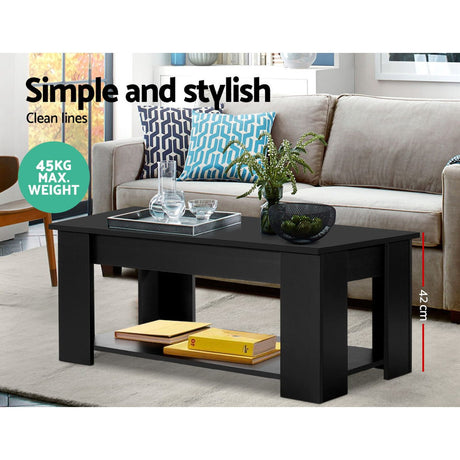 Artiss Black Lift-Top Coffee Table