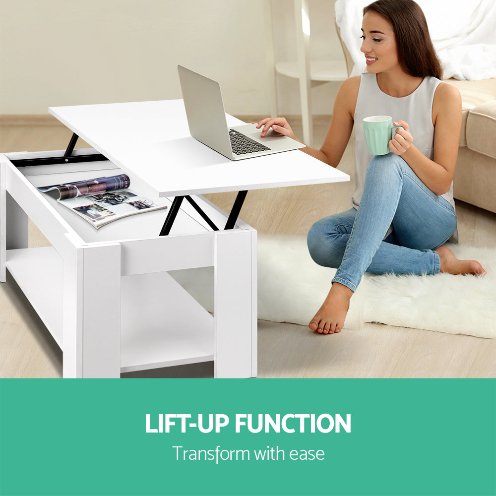 Artiss White Lift-Top Coffee Table
