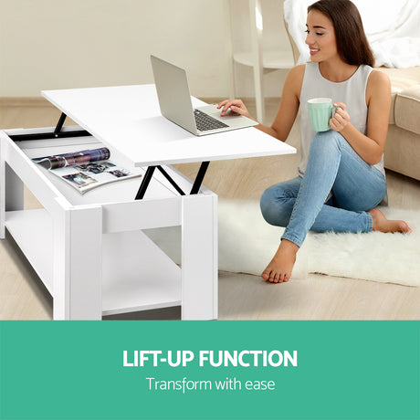Artiss White Lift-Top Coffee Table