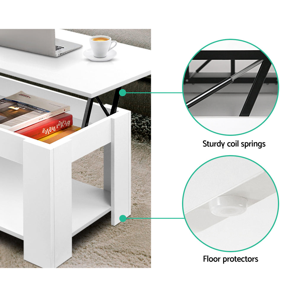 Artiss White Lift-Top Coffee Table