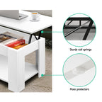 Artiss White Lift-Top Coffee Table