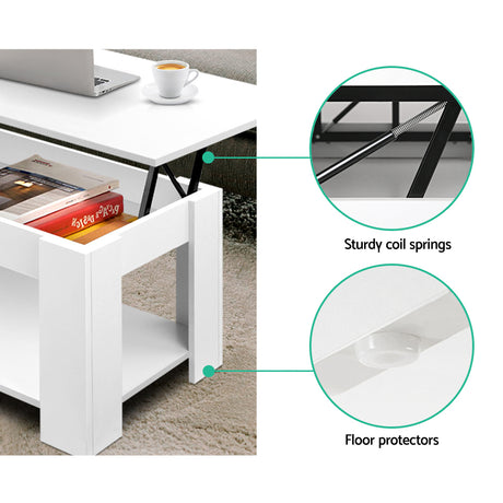 Artiss White Lift-Top Coffee Table