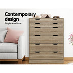 Scandinavian-Inspired 6 Drawer Tallboy Storage