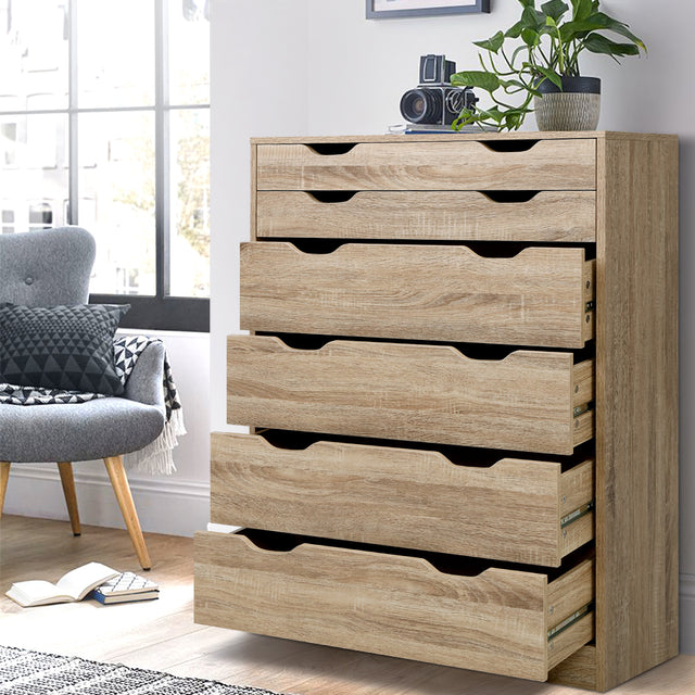 Scandinavian-Inspired 6 Drawer Tallboy Storage