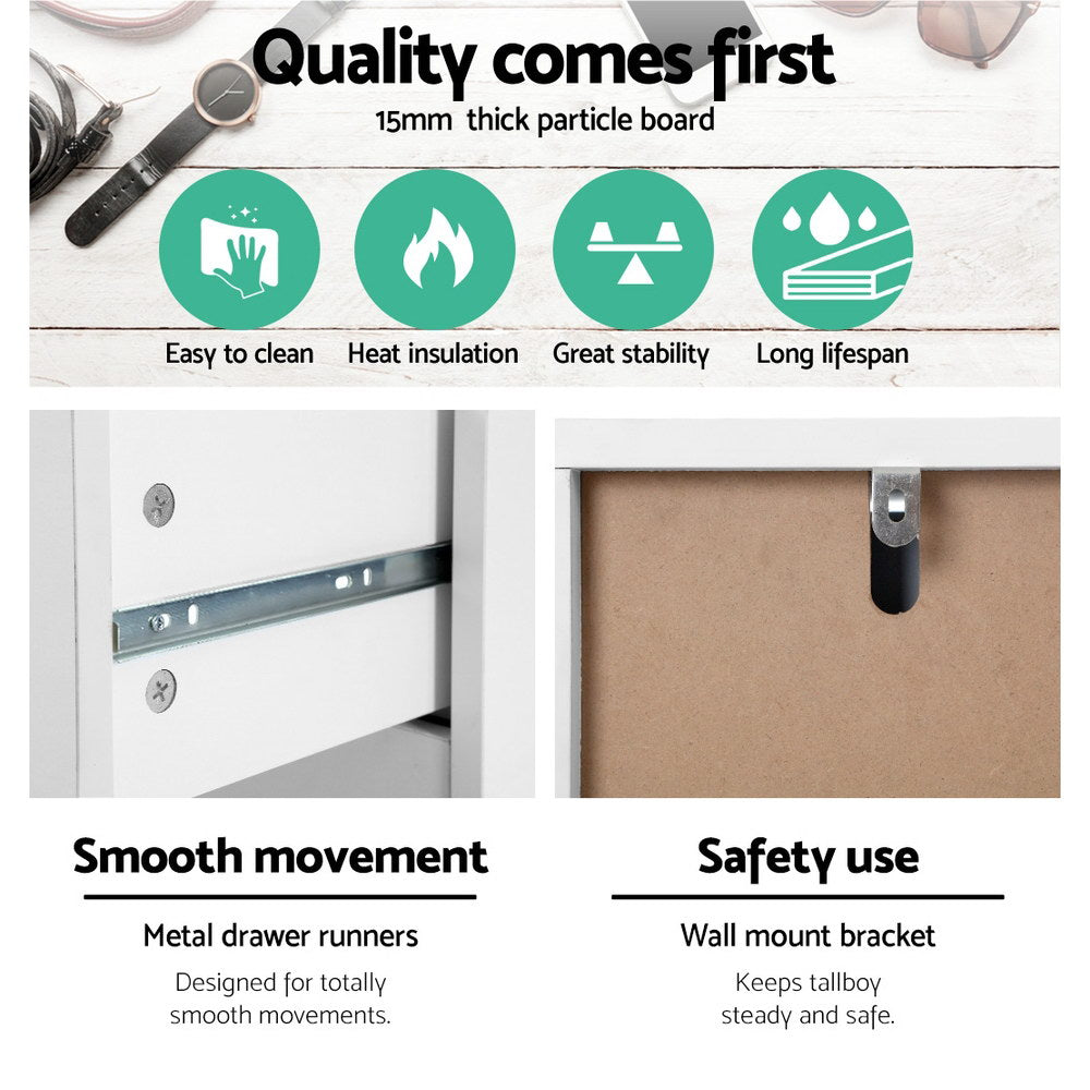 Scandinavian-Inspired 6 Drawer Tallboy Storage