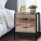 Artiss Bedside Table 2 Drawers - BARNLY