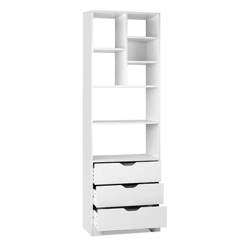 Artiss NANA White Bookshelf with Drawers