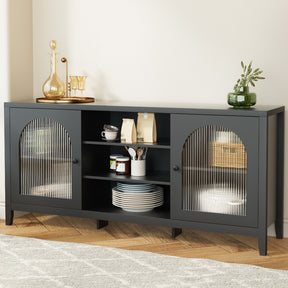 Artiss Black Buffet Sideboard with Double Doors