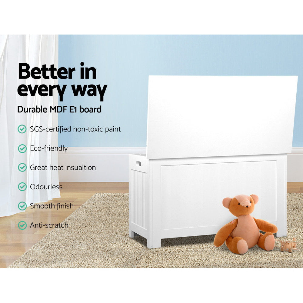 Keezi Kids White Toy Box Chest Storage