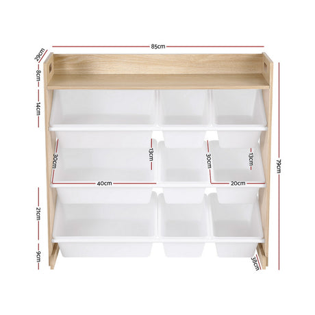 Keezi Kids 9-Bin Toy Box Organizer