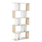Artiss RITA 5-Tier Bookshelf in White & Oak