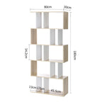 Artiss RITA 5-Tier Bookshelf in White & Oak