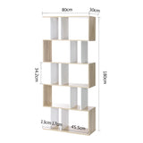 Artiss RITA 5-Tier Bookshelf in White & Oak
