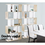 Artiss RITA 5-Tier Bookshelf in White & Oak