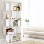 Artiss RITA 5-Tier Bookshelf in White & Oak