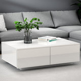 Artiss White Coffee Table with 4 Drawers