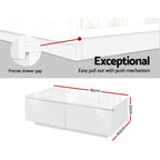 Artiss White Coffee Table with 4 Drawers