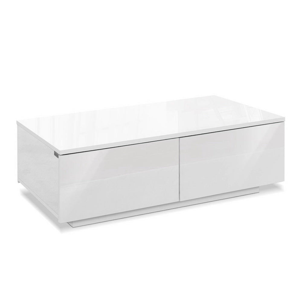 Artiss White Coffee Table with 4 Drawers
