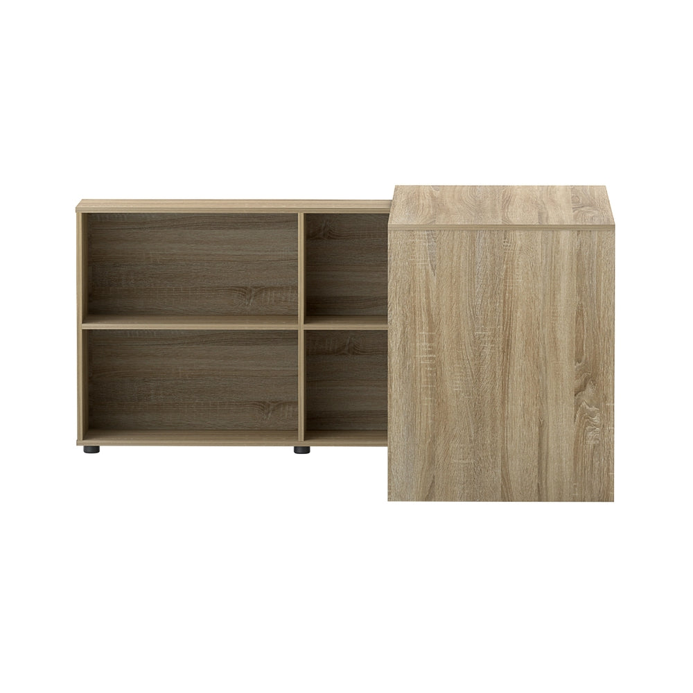 Artiss Alban 130CM Oak Computer Desk Bookshelf