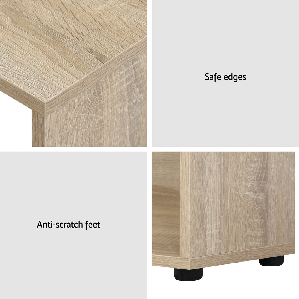 Artiss Alban 130CM Oak Computer Desk Bookshelf