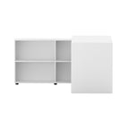 Artiss White L-Shaped Computer Desk & Bookshelf