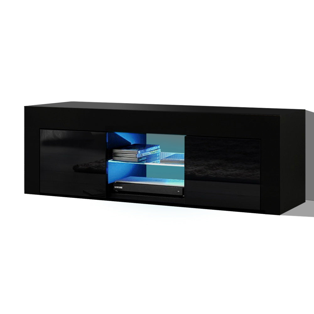 Artiss 130cm Black LED Entertainment Unit
