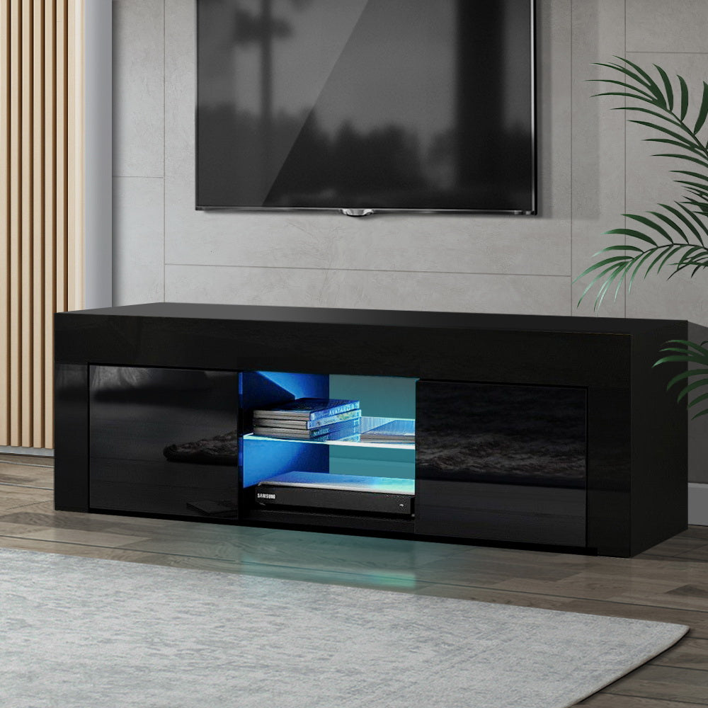 Artiss 130cm Black LED Entertainment Unit