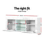 Artiss 145cm White Angus LED Entertainment Unit