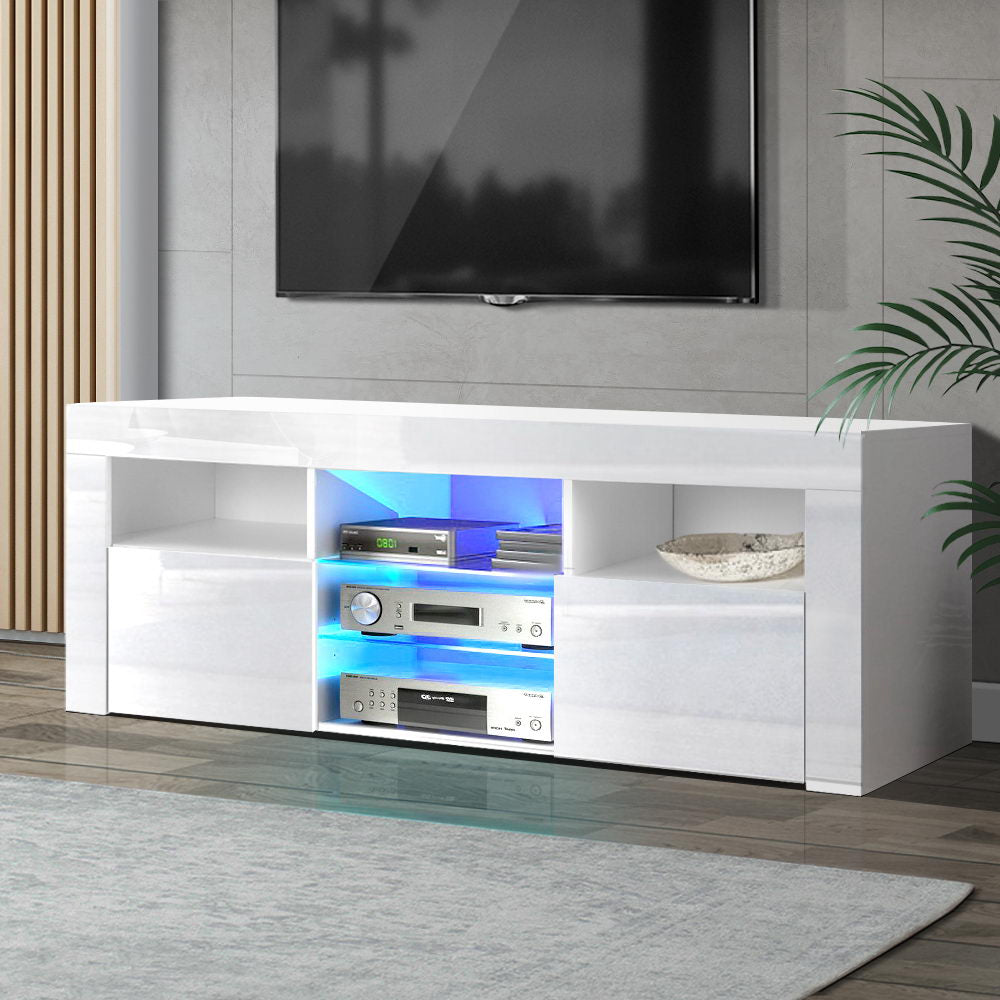 Artiss 145cm White Angus LED Entertainment Unit
