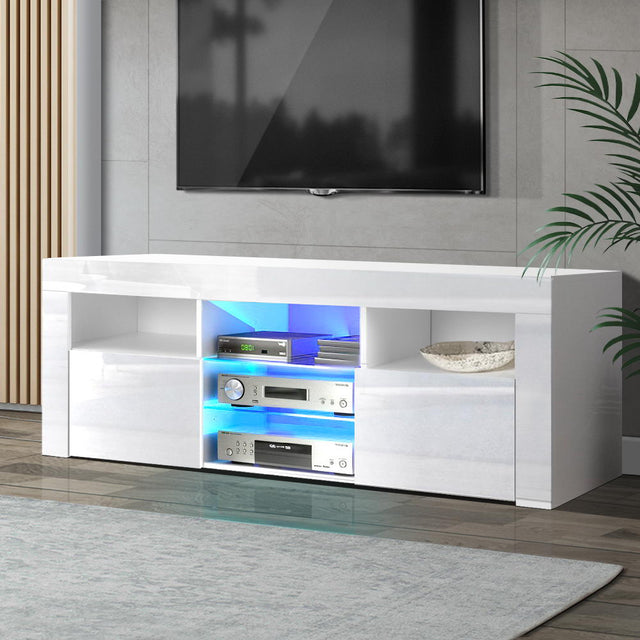 Artiss 145cm White Angus LED Entertainment Unit