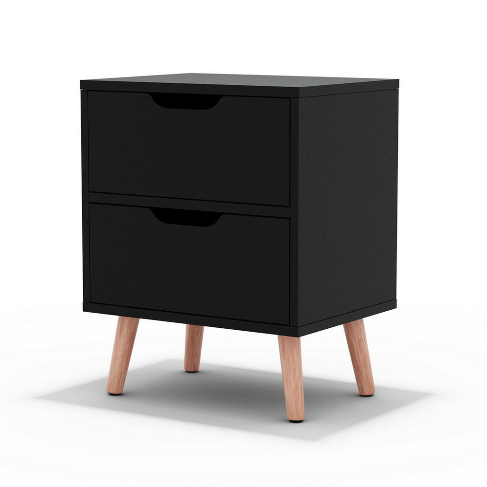 Bedside Table 2 Drawers Nightstand - Various Colours
